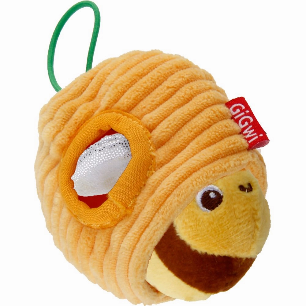 GiGwi Rookie Hunter Treat Dispensing Plush Cat Toy (Bee With Beehive)