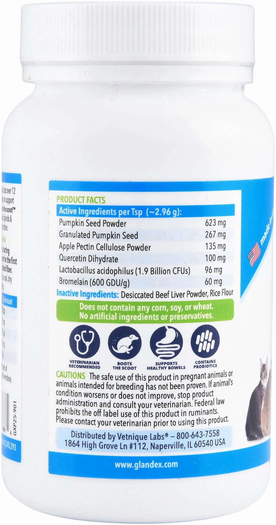 Glandex Powder for Dogs and Cats, Beef Liver Flavor