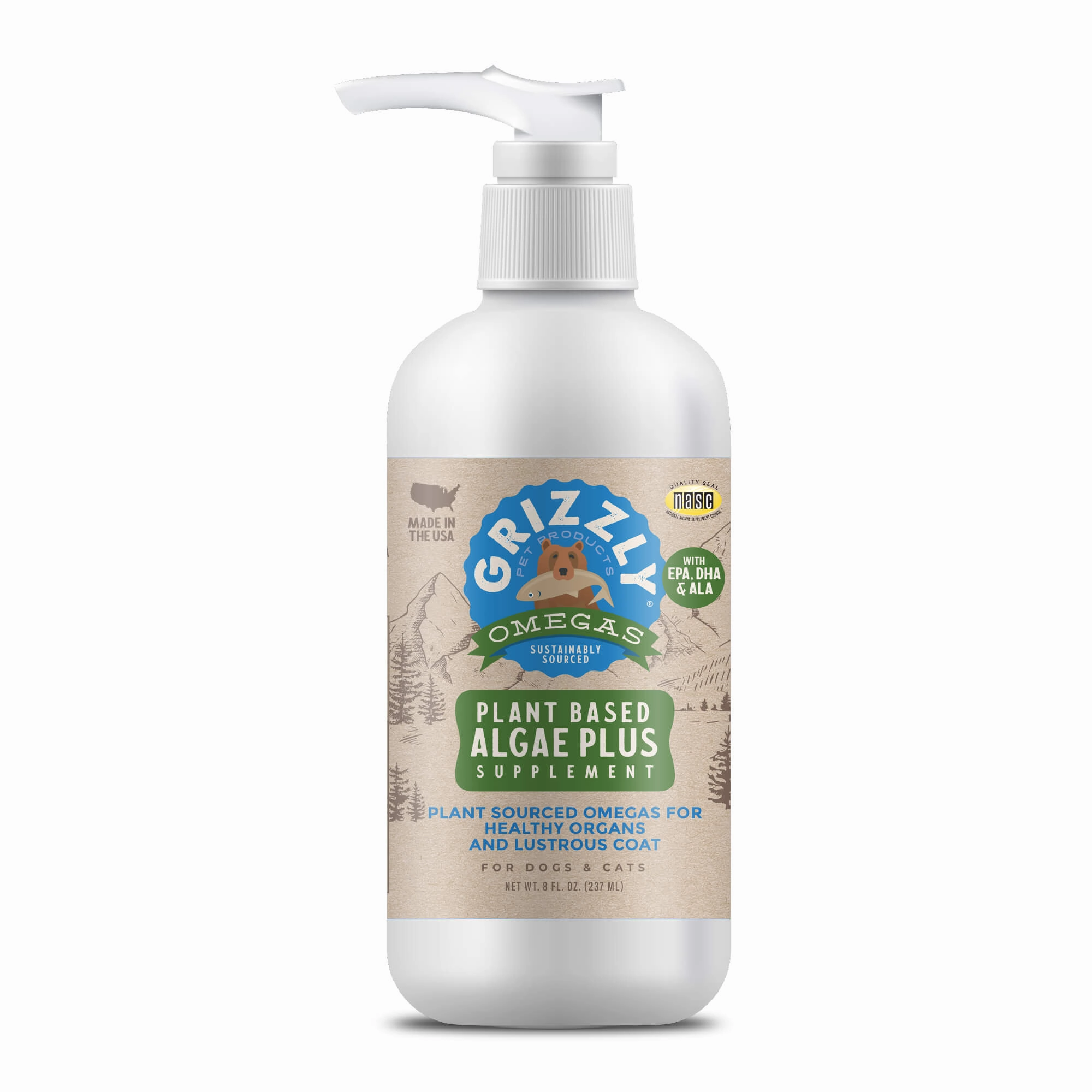 Grizzly Algal Plus Omega 3-6-9 Food Supplement for Dogs and Cats