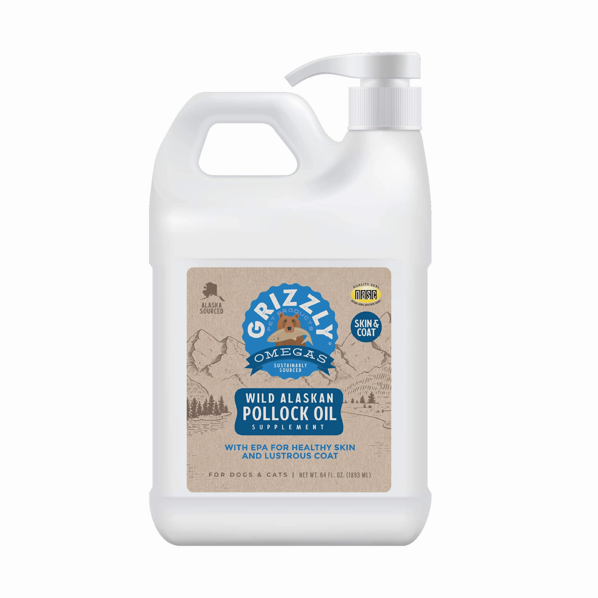 Grizzly Pollock Oil Dog Food Supplement