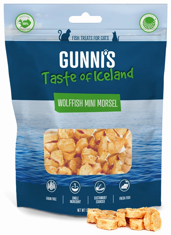 Gunni's Cat Treats Wolffish Mini Morsels 1.5oz bag