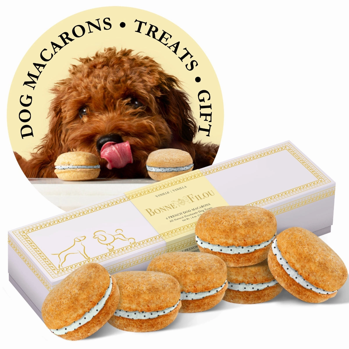 Handmade Macarons Boxed Dog Treats