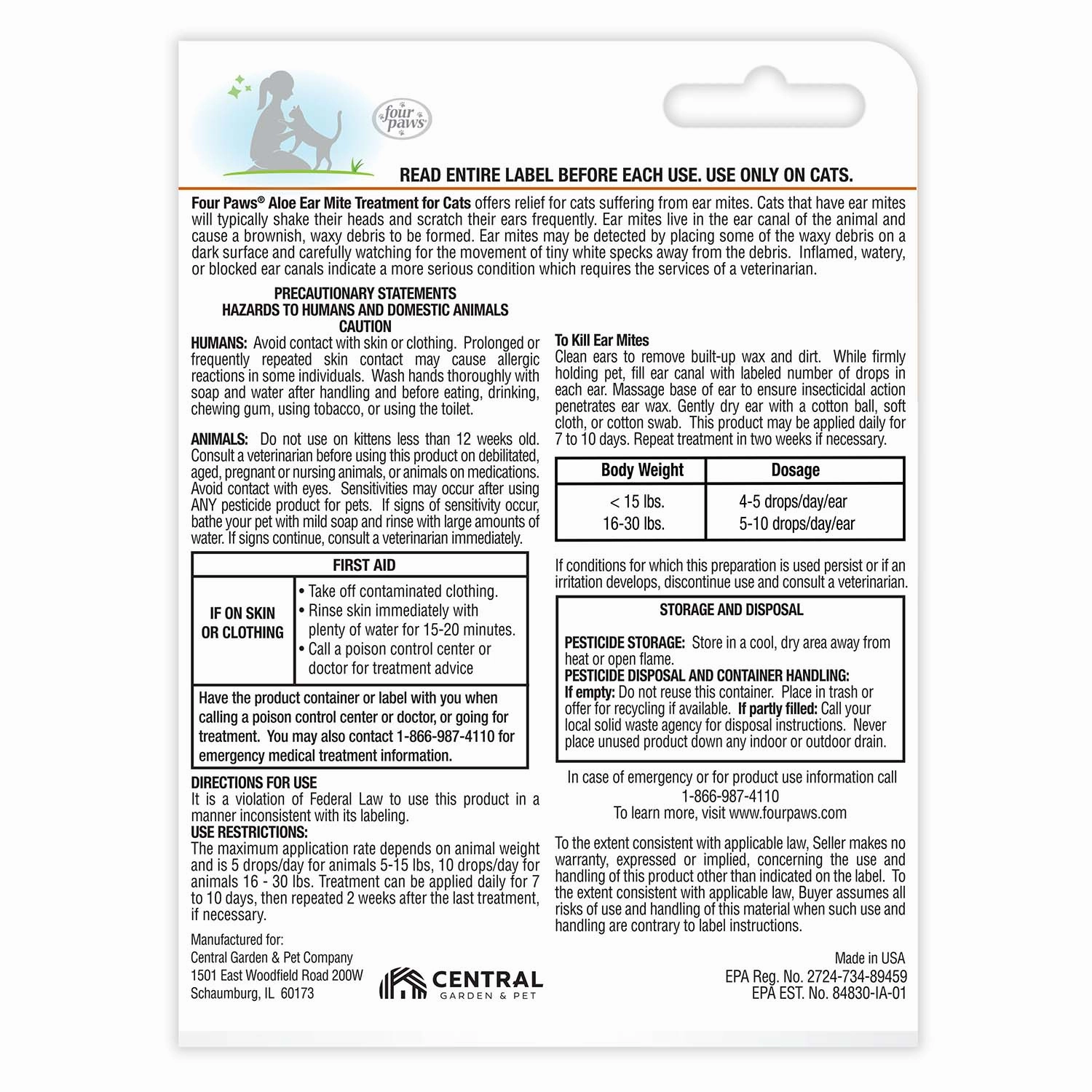 Healthy Promise Aloe Ear Mite Treatment For Cats, 0.75 oz