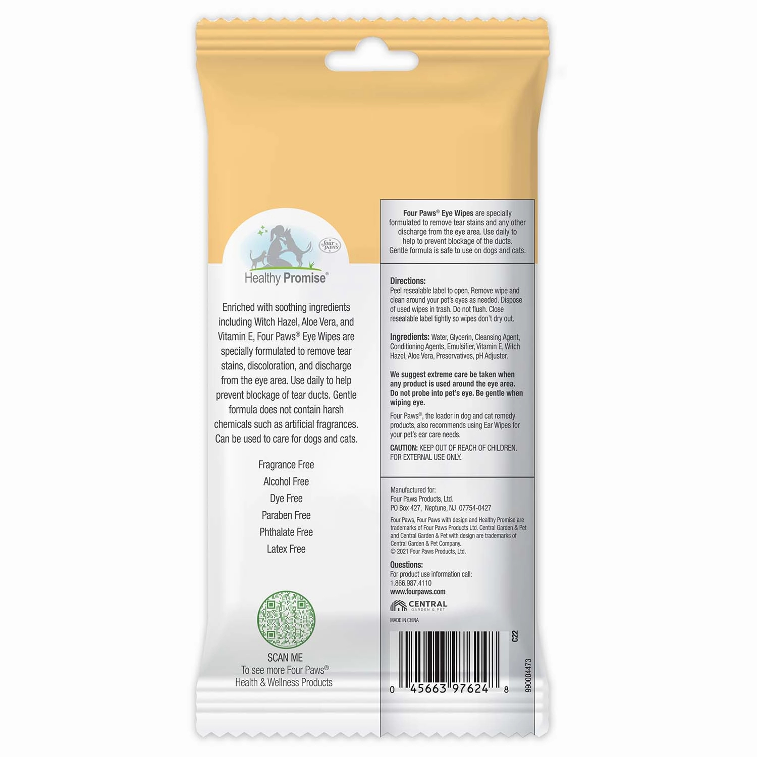 Healthy Promise Cat & Dog Eye Wipes, 35 ct