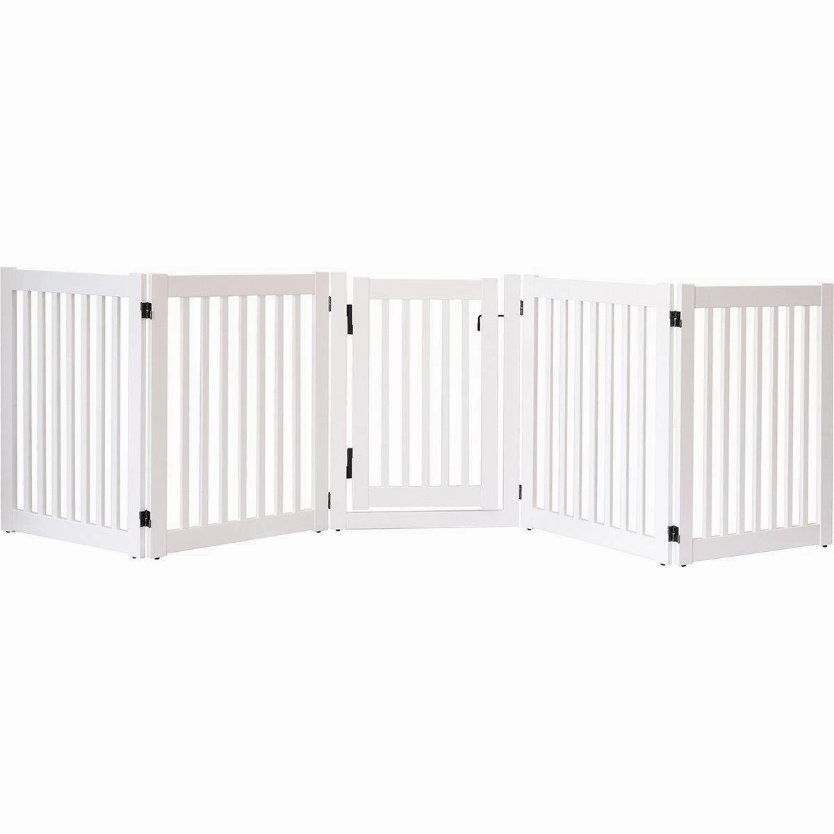 Highlander Series Solid Wood Walk Through Dog Gate White