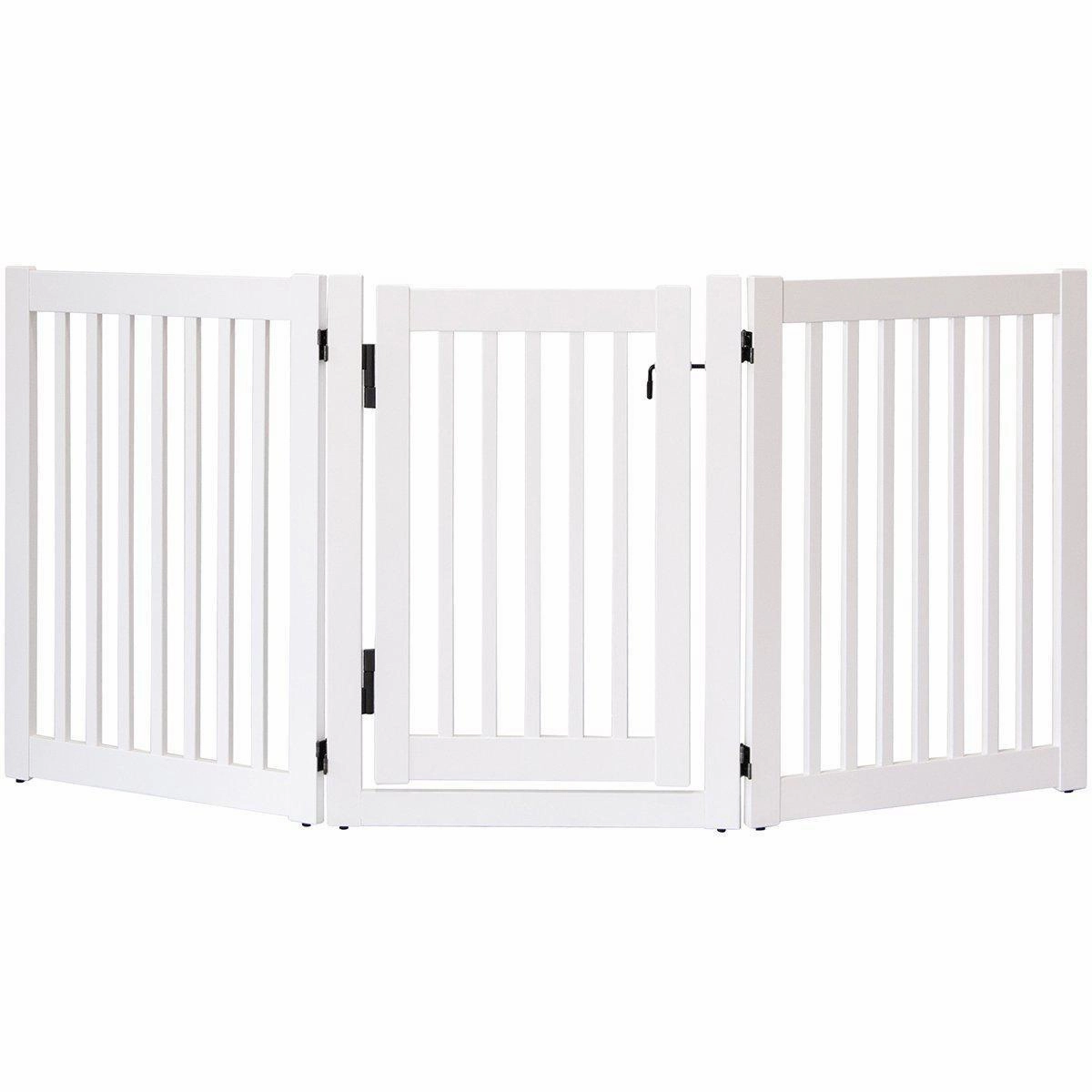 Highlander Series Solid Wood Walk Through Dog Gate White