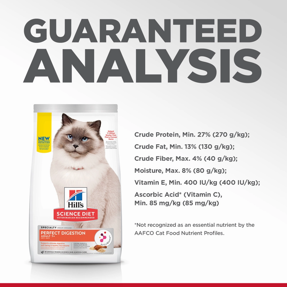 Hill's Science Diet Adult 7  Perfect Digestion Chicken, Barley & Whole Oats Recipe Dry Cat Food