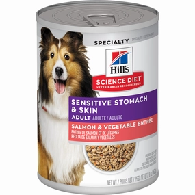 Hill's Science Diet Adult Sensitive Stomach & Skin Salmon & Vegetable Entre Wet Food for Dogs