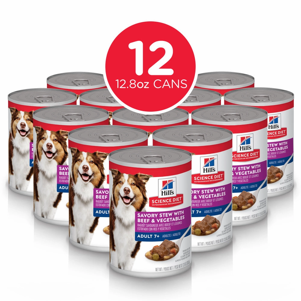 Hill's Science Diet Senior 7  Savory Stew with Beef & Vegetables Canned Dog Food