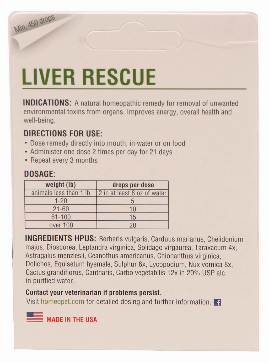 HomeoPet Liver Rescue, 15 mL