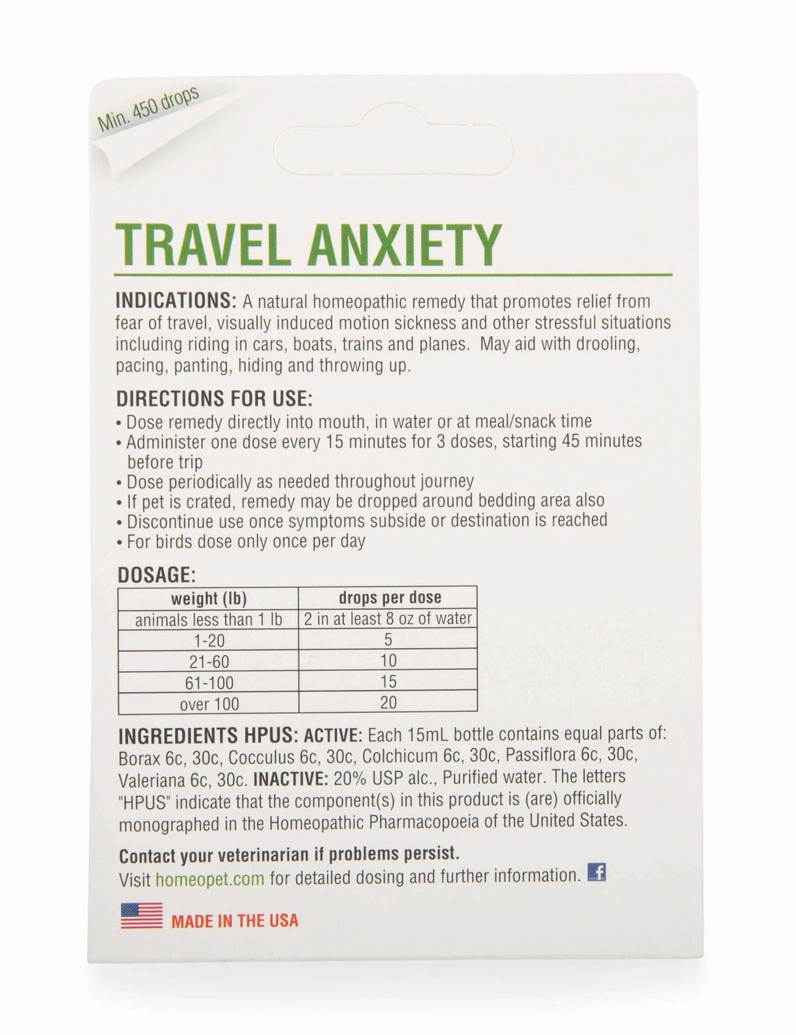 HomeoPet Travel Anxiety, 15 mL
