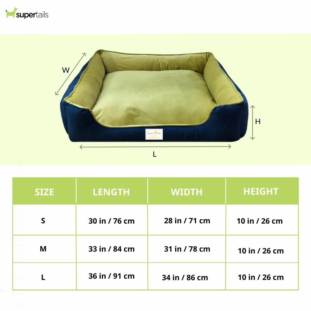 House of Furry Turkish Velvet Bolster Oliver Bed for Dogs and Cats (Multicolor)
