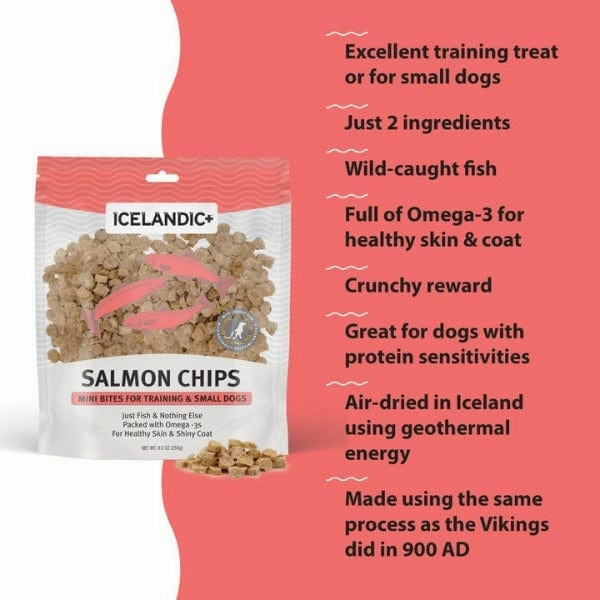 Icelandic  Salmon Mini Fish Chips Dog Treats (SPECIAL ORDER ITEM)