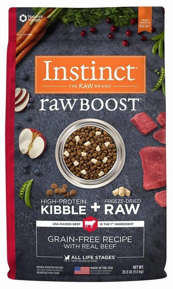 Instinct Raw Boost Grain Free Recipe with Real Beef Natural Freeze-Dried Raw   Kibble Dry Dog Food