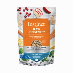 Instinct Raw Longevity Adult Freeze Dried Pollock Bites Dog Food, 9.5 oz. Bag