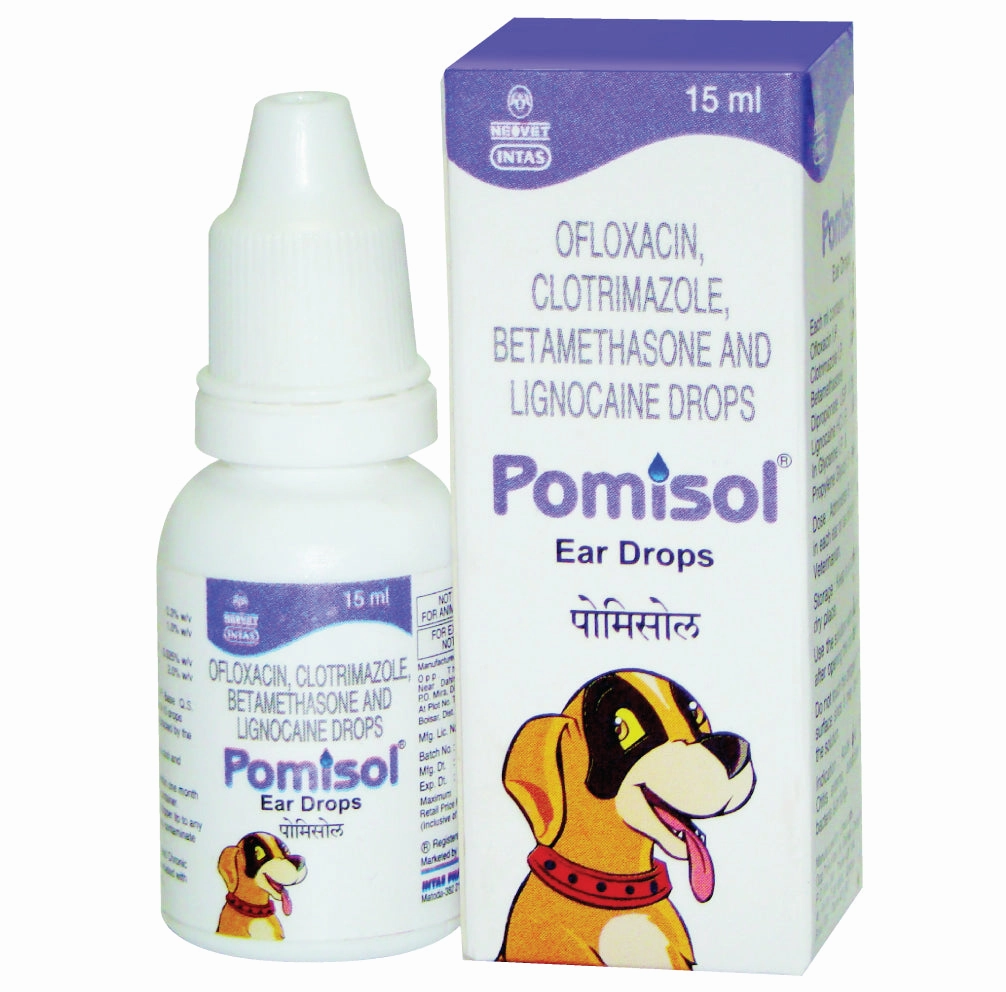 Intas Eazypet Dog Deworming Tablet (10 tablets) and Intas Pomisol Ear Drops for Dogs & Cats (15ml) Combo