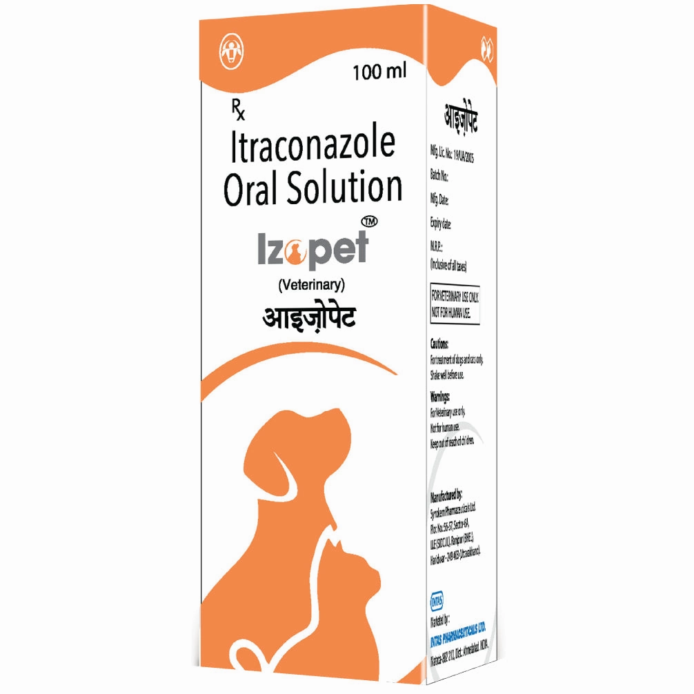 Intas Izopet Itraconazole Syurp for Dogs and Cats (100ml)