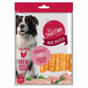 It's Treat Time Meat Delites Chicken Jerky with Rawhide Twist