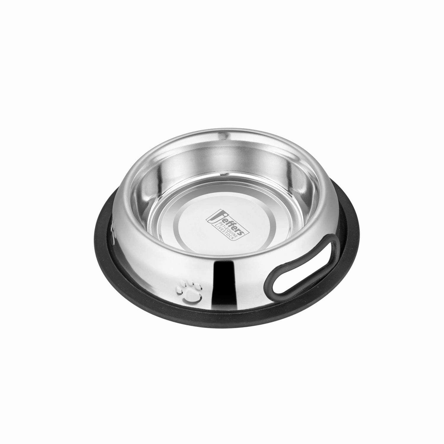 Jeffers Embossed No-Tip Anti-Skid Stainless Steel Pet Bowls