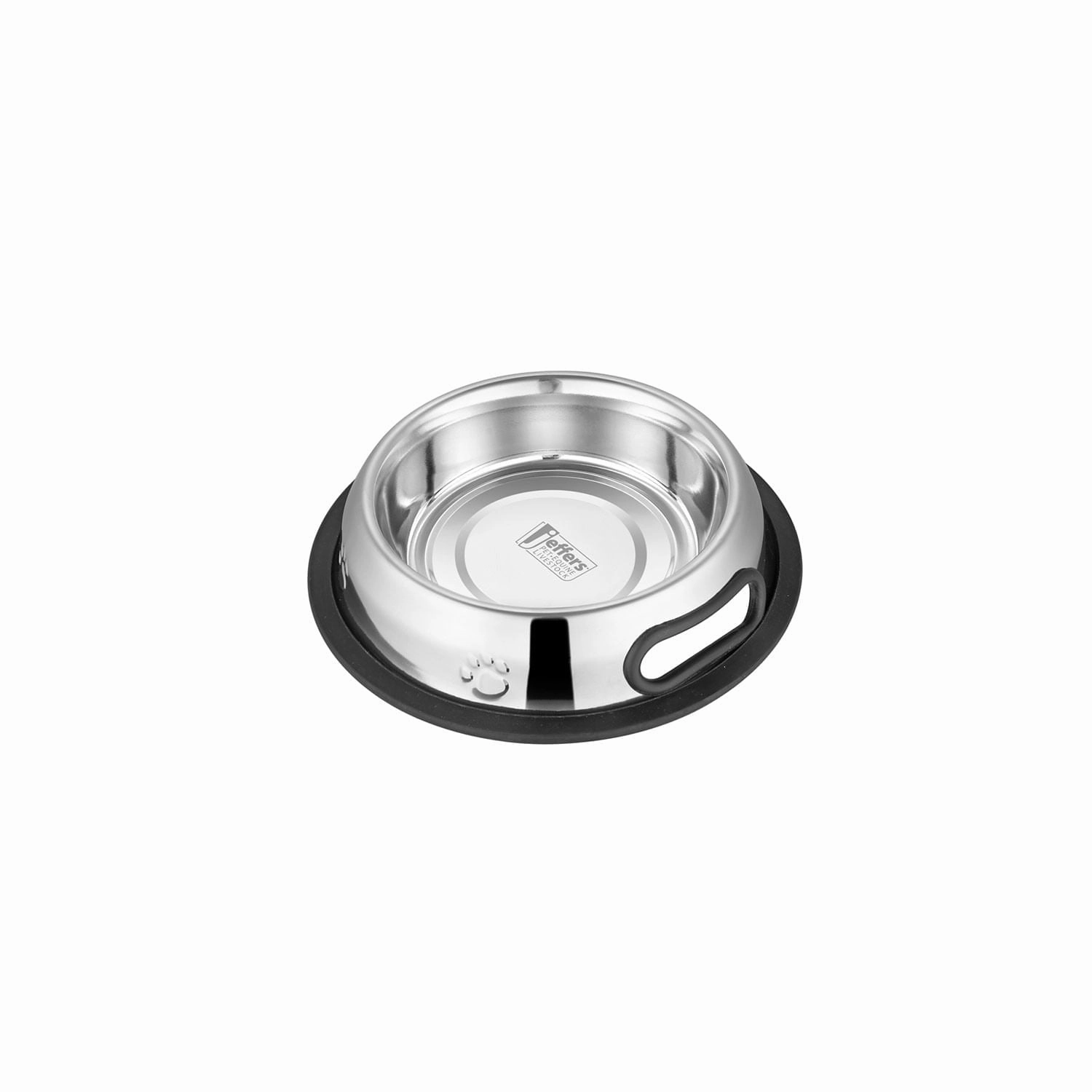 Jeffers Embossed No-Tip Anti-Skid Stainless Steel Pet Bowls