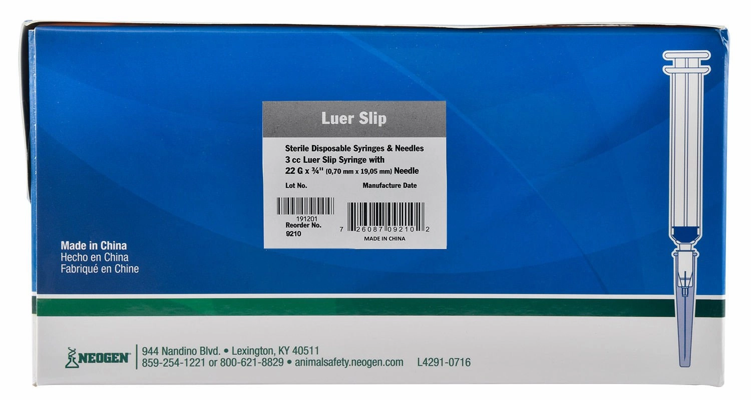 Jeffers Luer Slip Syringe/Needle Combo, Box of 100