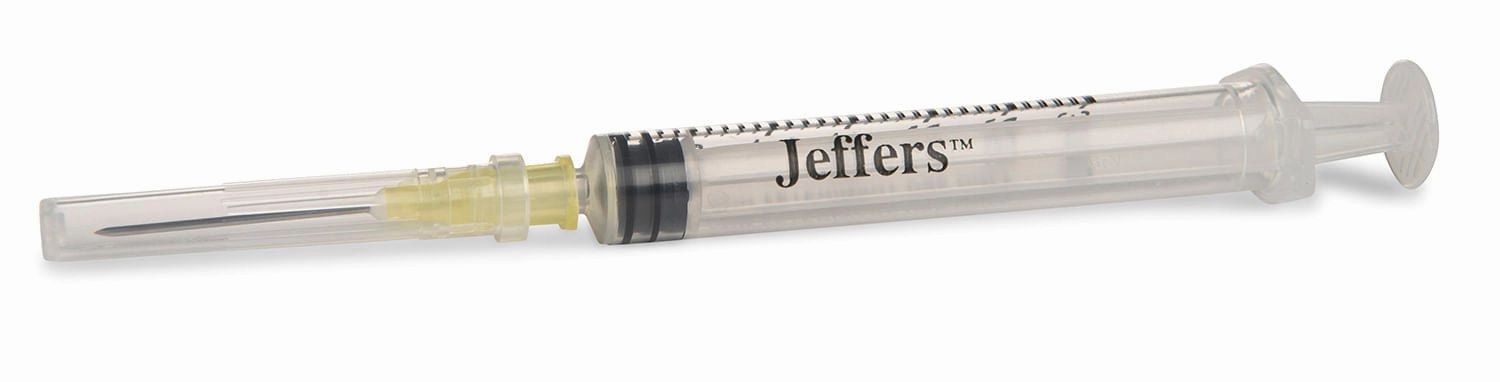 Jeffers Luer Slip Syringe/Needle Combo, Box of 100