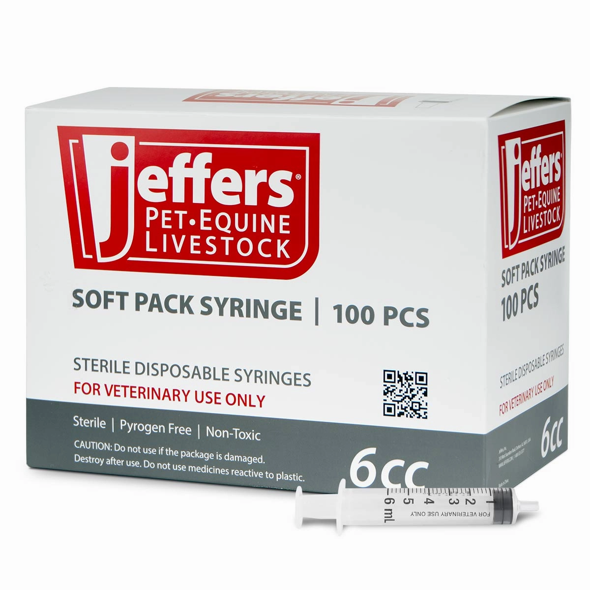 Jeffers Luer Slip Syringes, Box of 100