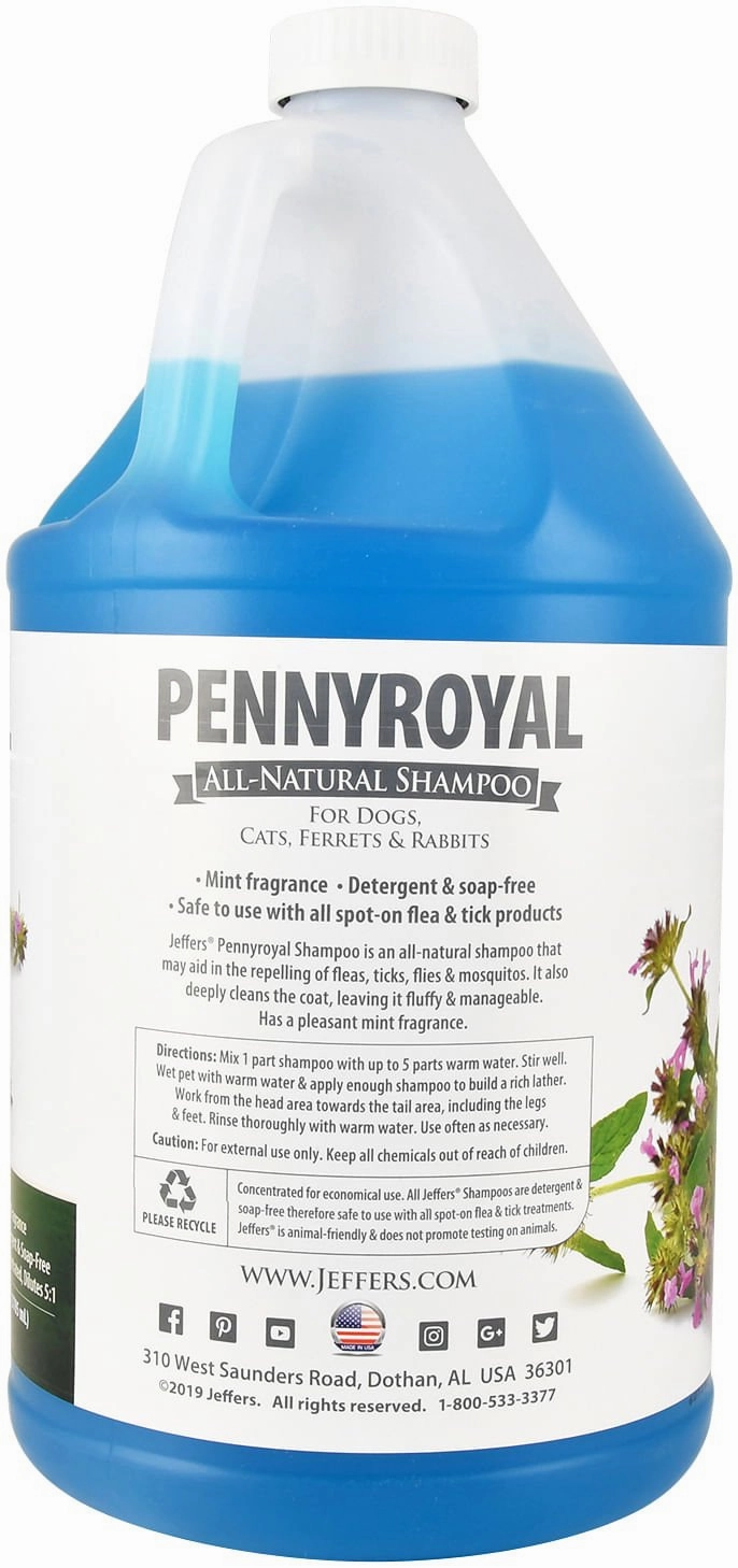 Jeffers Pennyroyal Natural Shampoo for Dogs and Cats