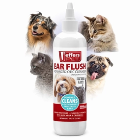 Jeffers Pet Ear Flush Advanced Ear Cleanser with Ketoconazole for Dogs & Cats