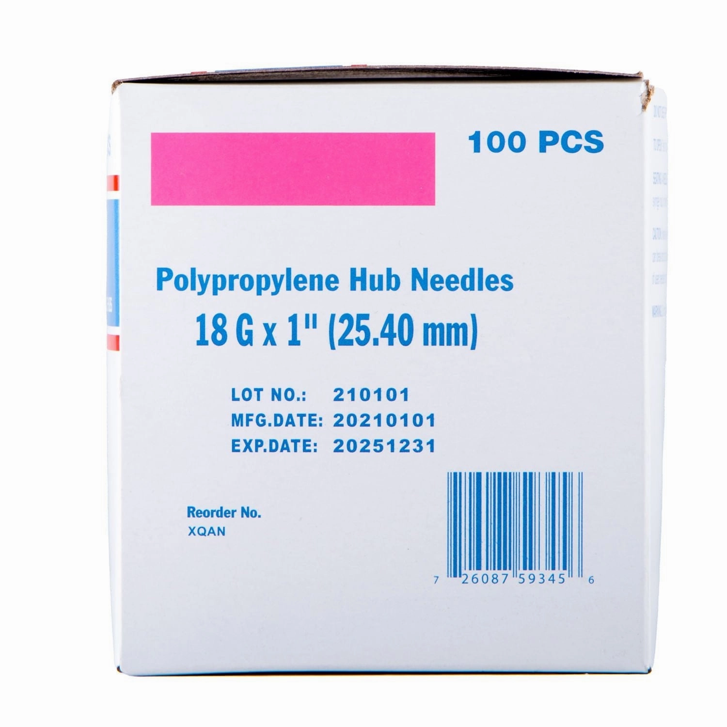 Jeffers Poly Hub Hypodermic Needles for Veterinary Use, Box of 100