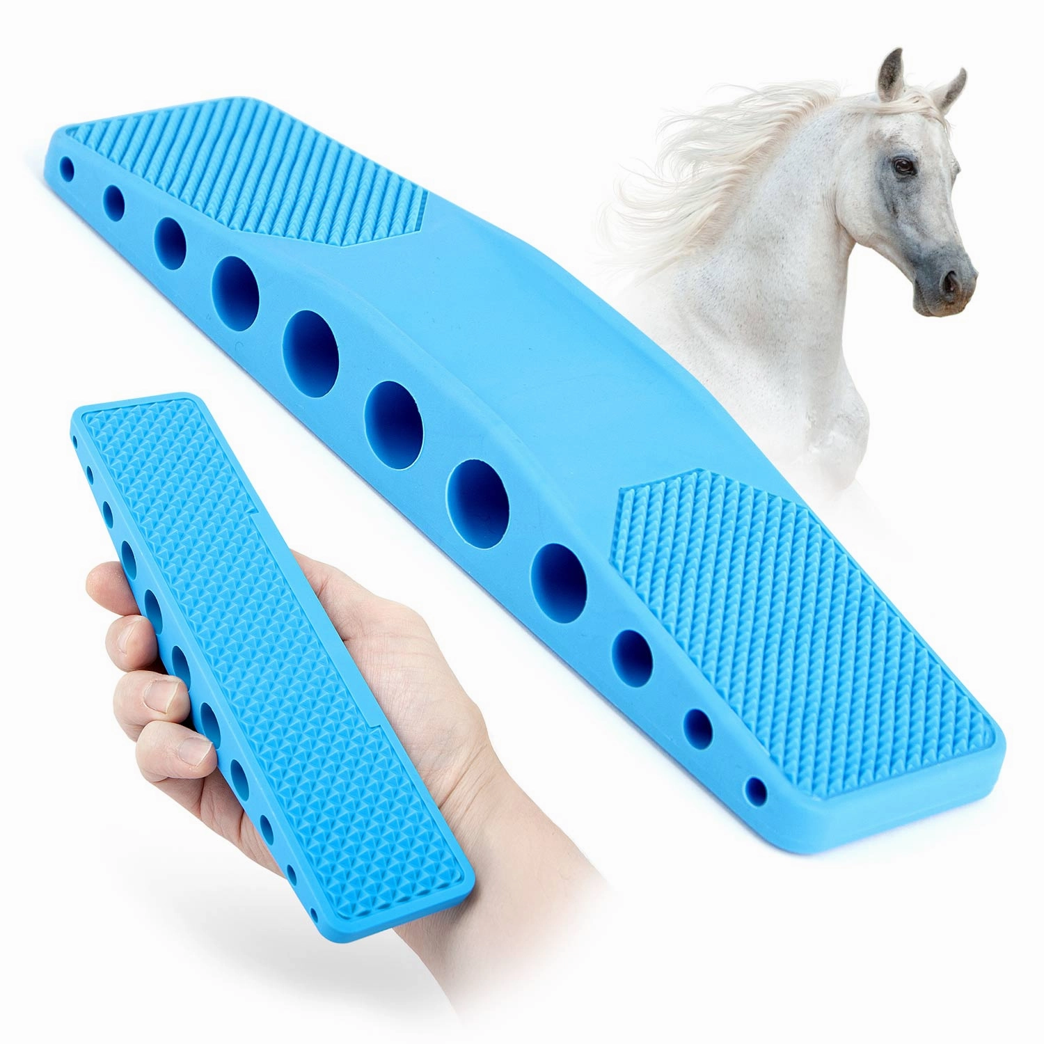 Jeffers Rubber Groomer  Shedding & Dirt Removal for Horses, Dogs & Cats
