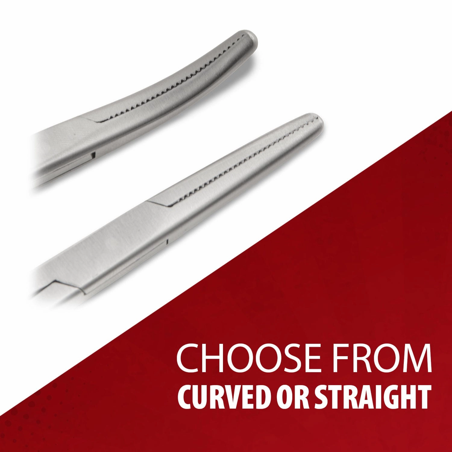 Jeffers Stainless Steel Artery Forceps/Needle Holder with Locking Mechanism, Curved or Straight Tip