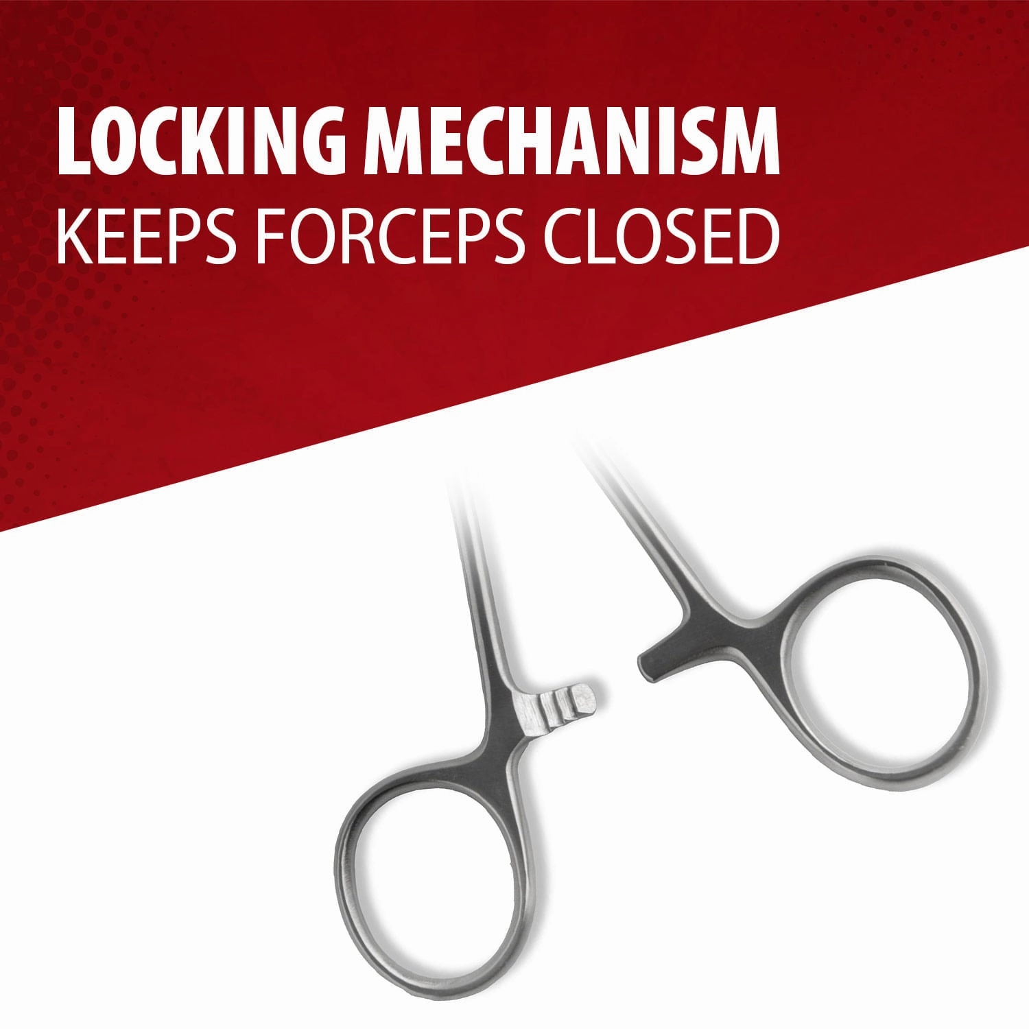 Jeffers Stainless Steel Artery Forceps/Needle Holder with Locking Mechanism, Curved or Straight Tip