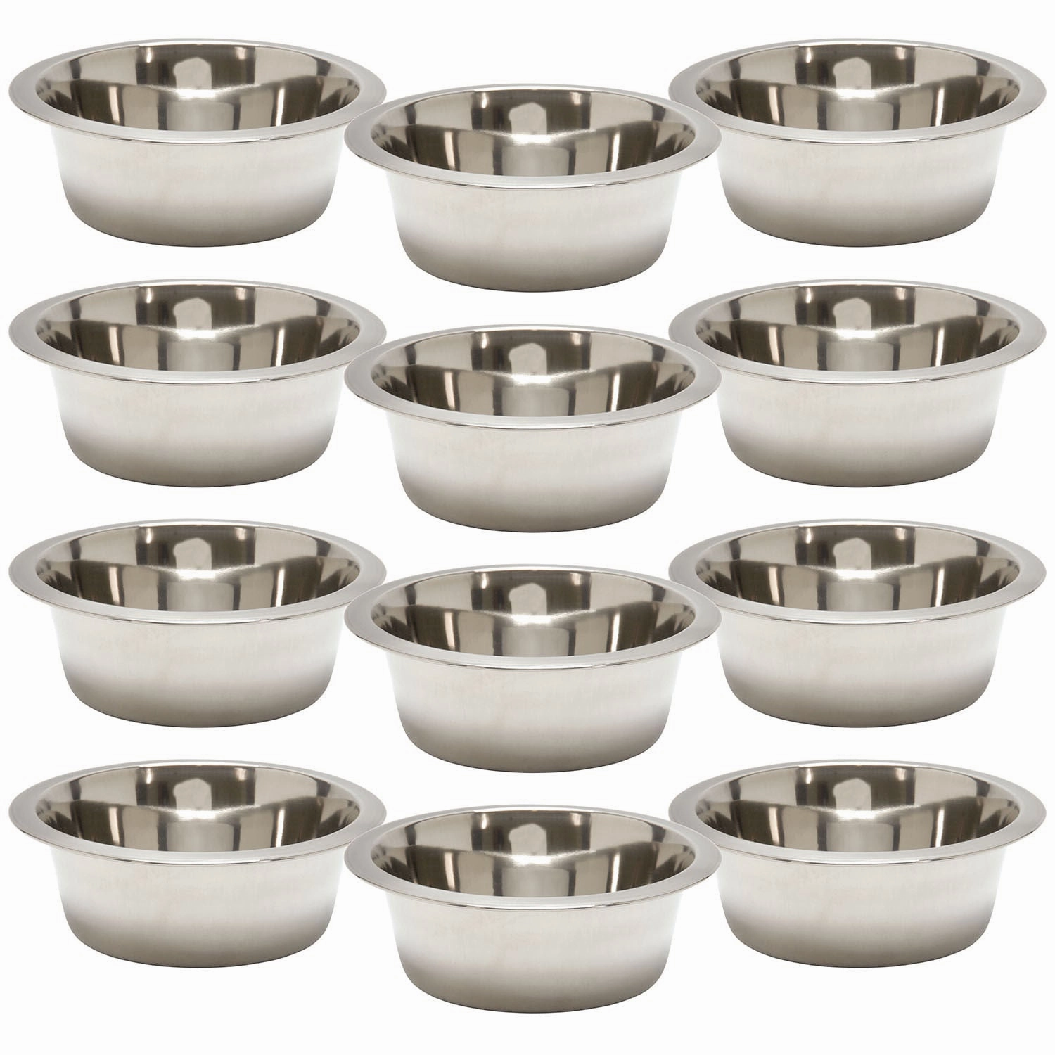 Jeffers Standard-Weight Stainless Steel Food & Water Pet Bowls