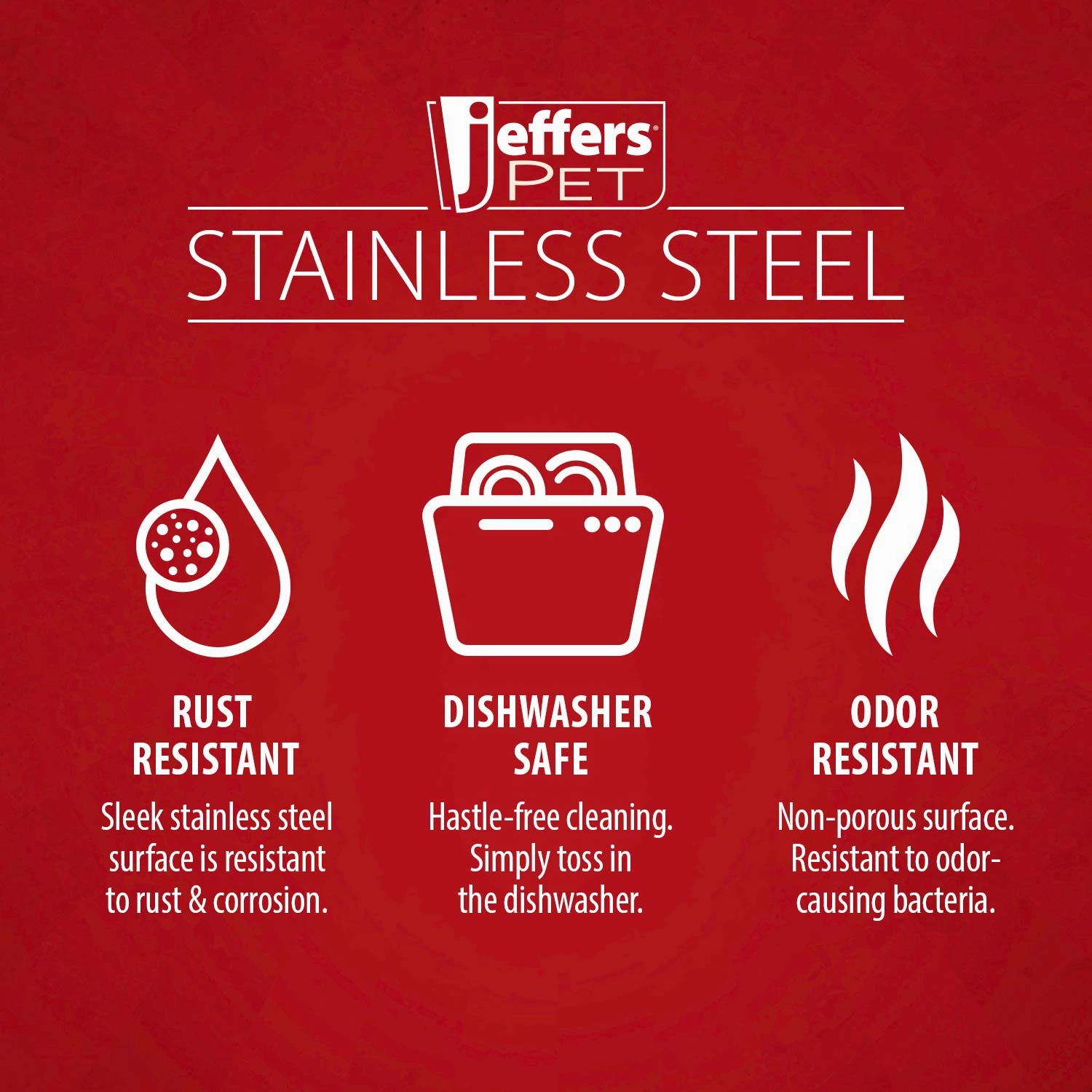 Jeffers Standard-Weight Stainless Steel Food & Water Pet Bowls