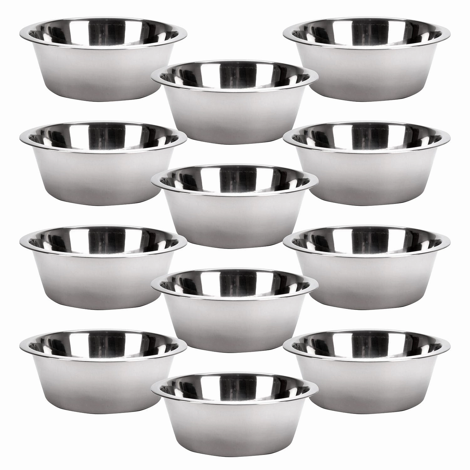 Jeffers Standard-Weight Stainless Steel Food & Water Pet Bowls