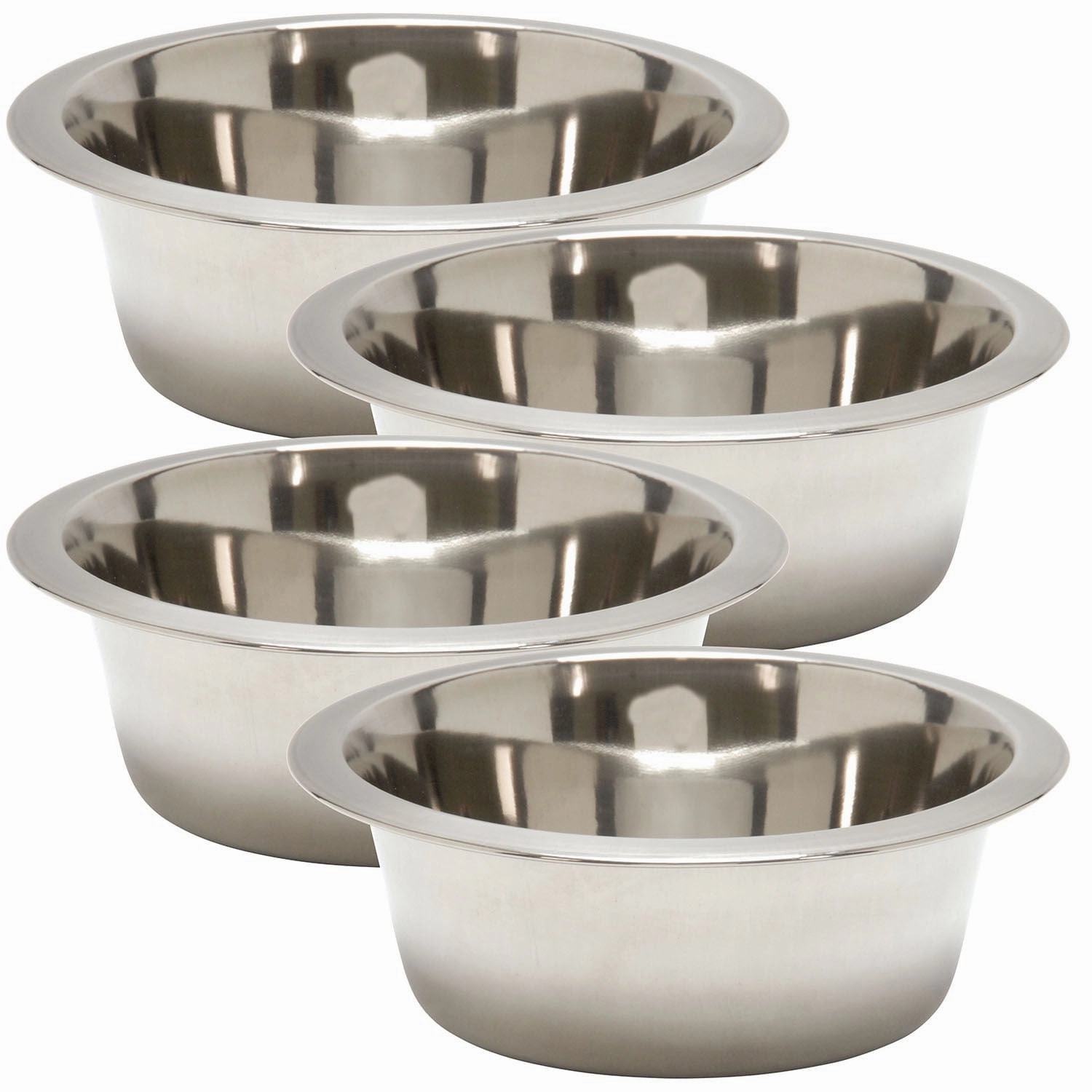 Jeffers Standard-Weight Stainless Steel Food & Water Pet Bowls