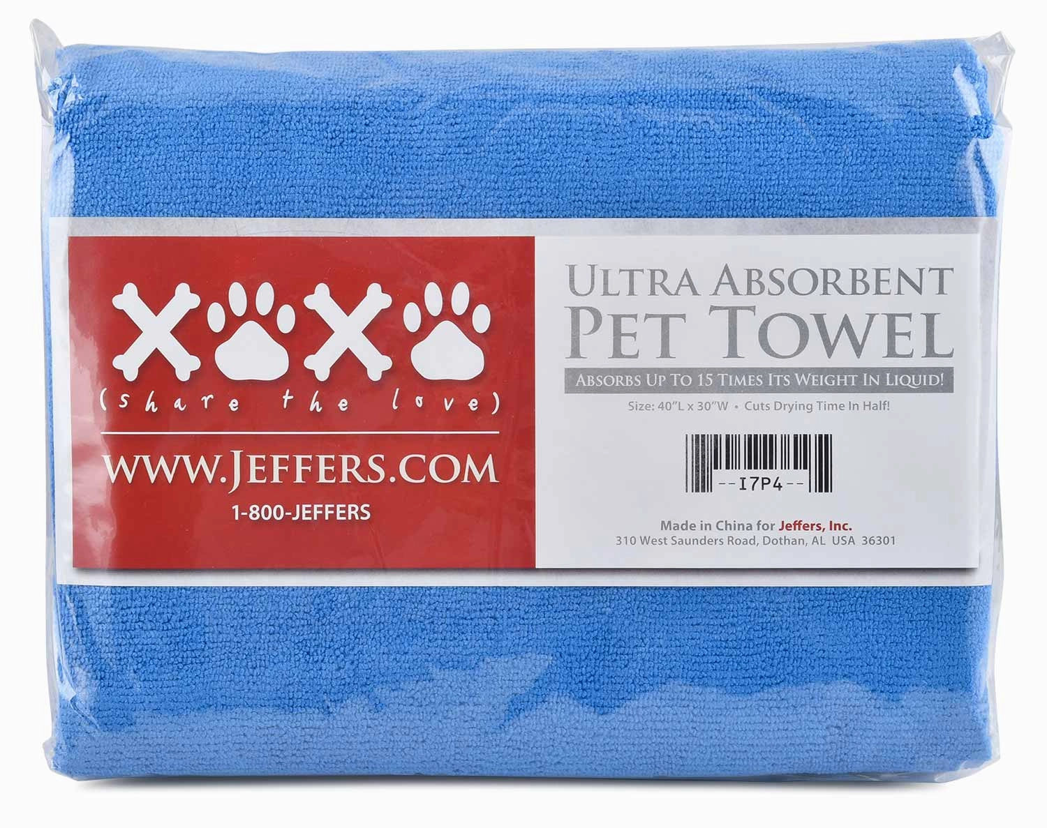 Jeffers Ultra Absorbent Pet Drying Towel for Faster Drying of Dogs & Cats After Bath