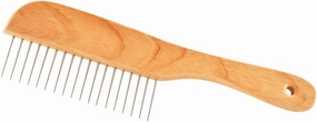 Jeffers Wood Handle Poodle Comb, 8 3/4" L x 1 1/4" L Teeth