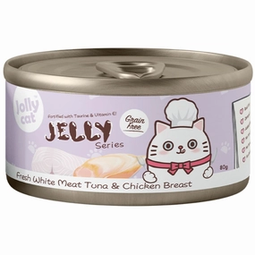 Jollycat Fresh White Meat Tuna & Chicken Breast In Jelly Grain-Free Canned Cat Food 80g