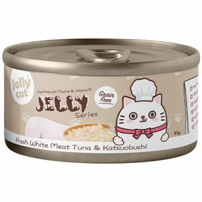 Jollycat Fresh White Meat Tuna & Katsuobushi In Jelly Grain-Free Canned Cat Food 80g