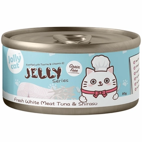 Jollycat Fresh White Meat Tuna & Shirasu In Jelly Grain-Free Canned Cat Food 80g