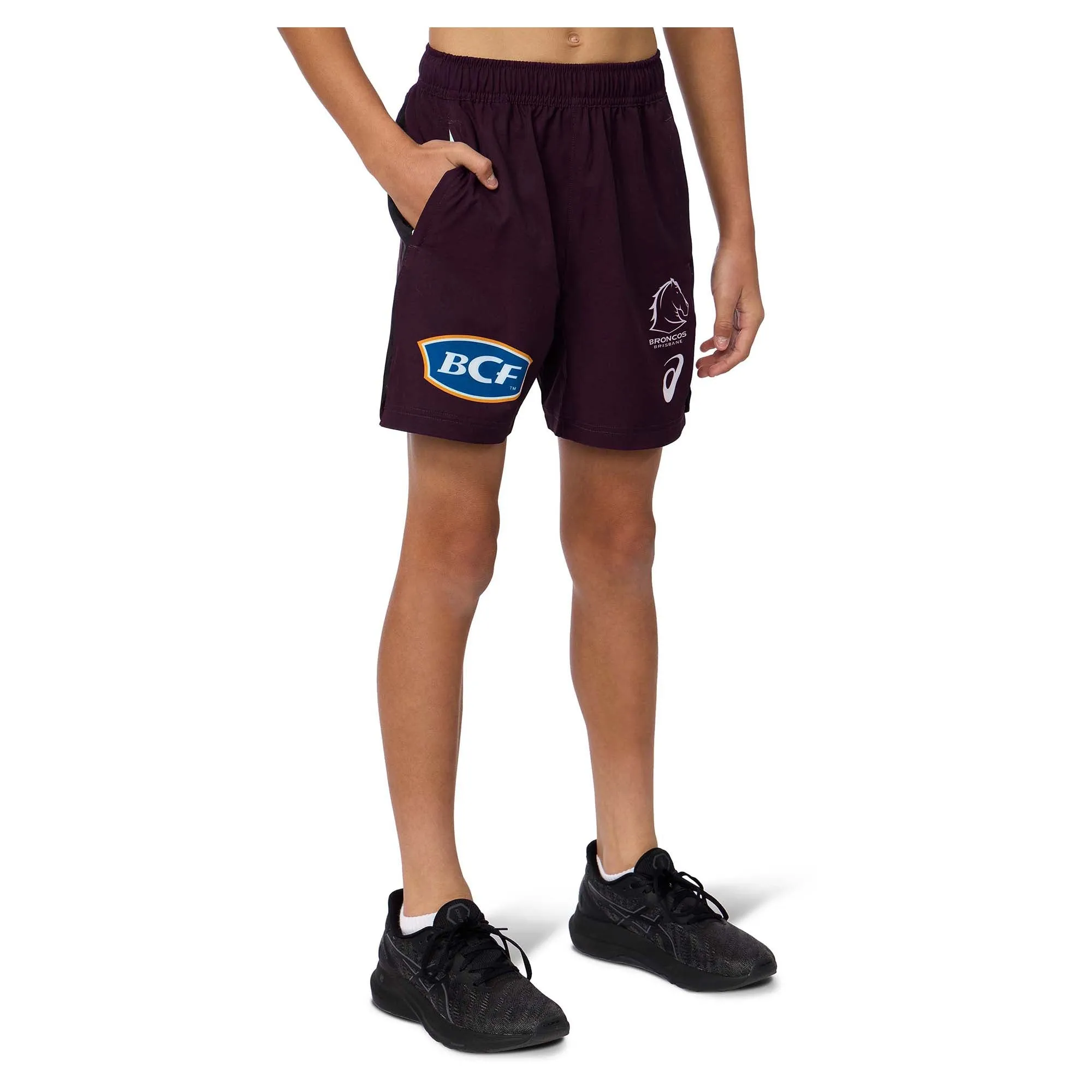 Short d'entraînement réplique Junior NRL Brisbane Broncos 2025 Y