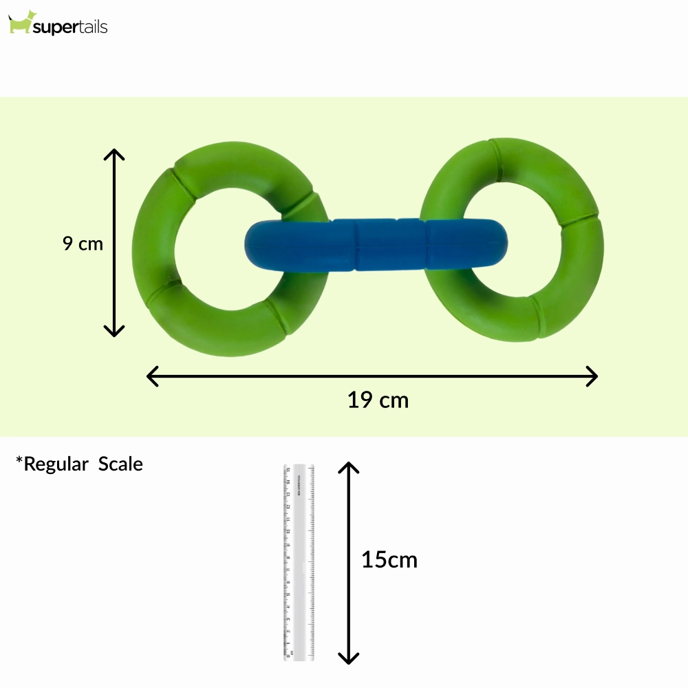 JW Invincible Chains Triple Toy for Dogs (Green/Blue)