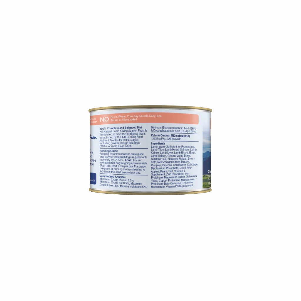 K9 Natural Canned Dog Food - Lamb & King Salmon Feast