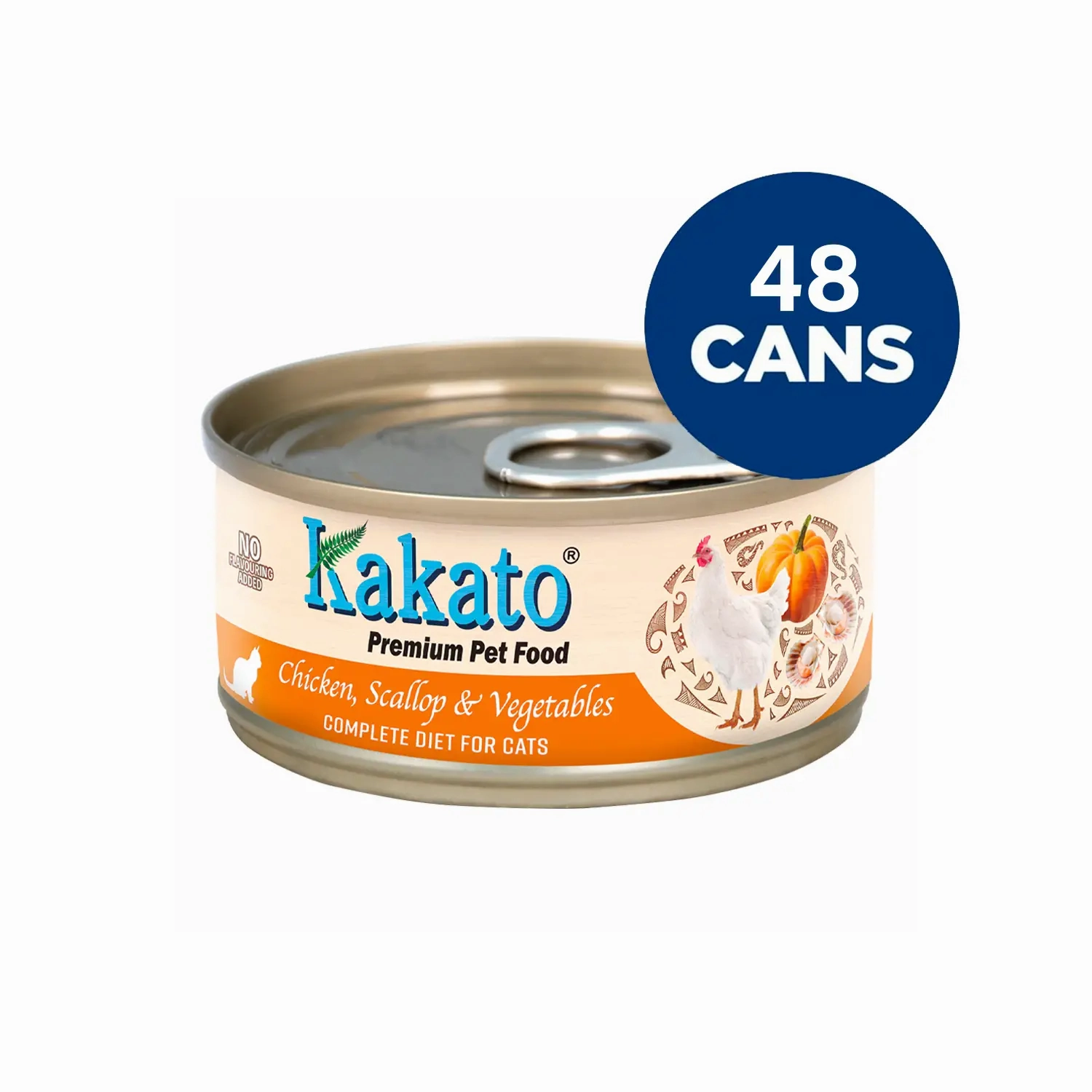 Kakato - Complete Diet Tinned Food for Cats - Chicken, Scallop & Vegetables 70g