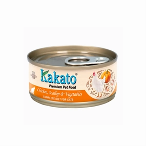Kakato - Complete Diet Tinned Food for Cats - Chicken, Scallop & Vegetables 70g