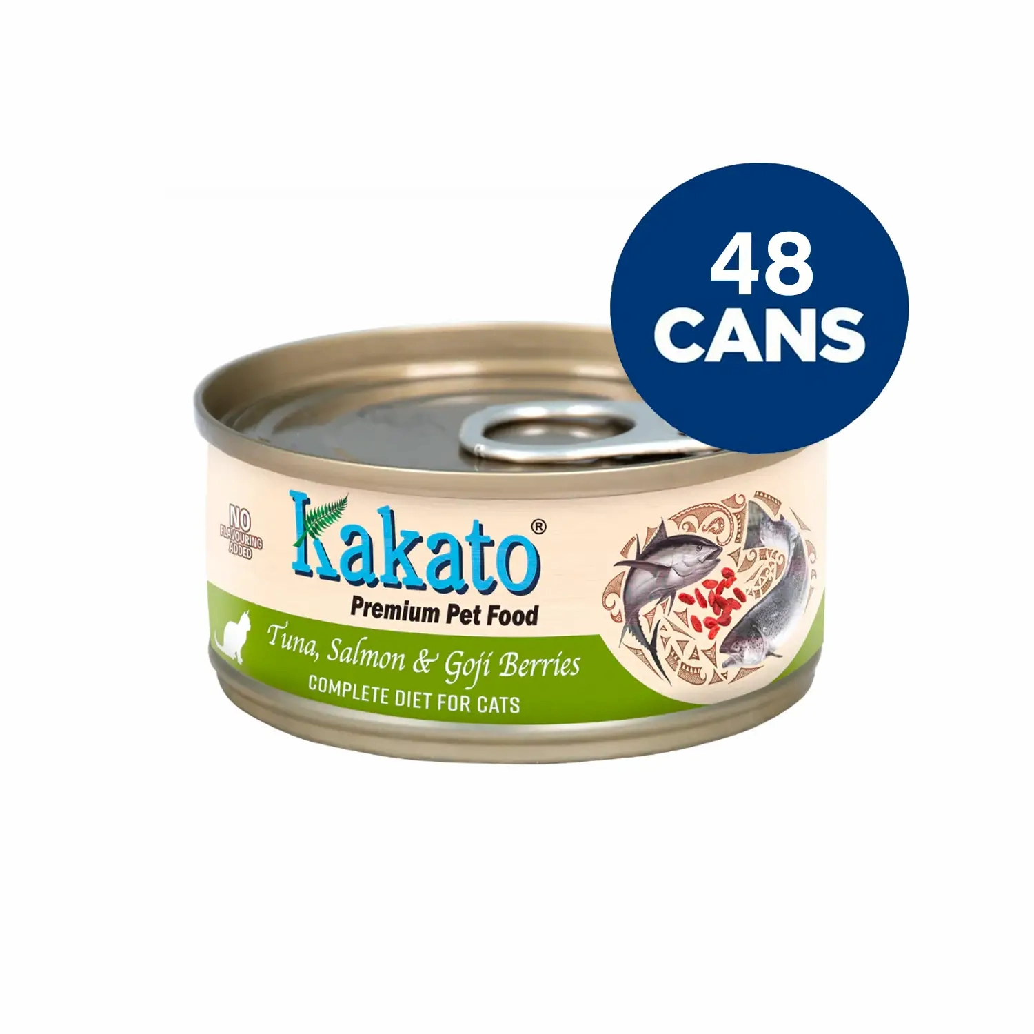 Kakato - Complete Diet Tinned Food for Cats - Tuna, Salmon & Goji Berries 70g