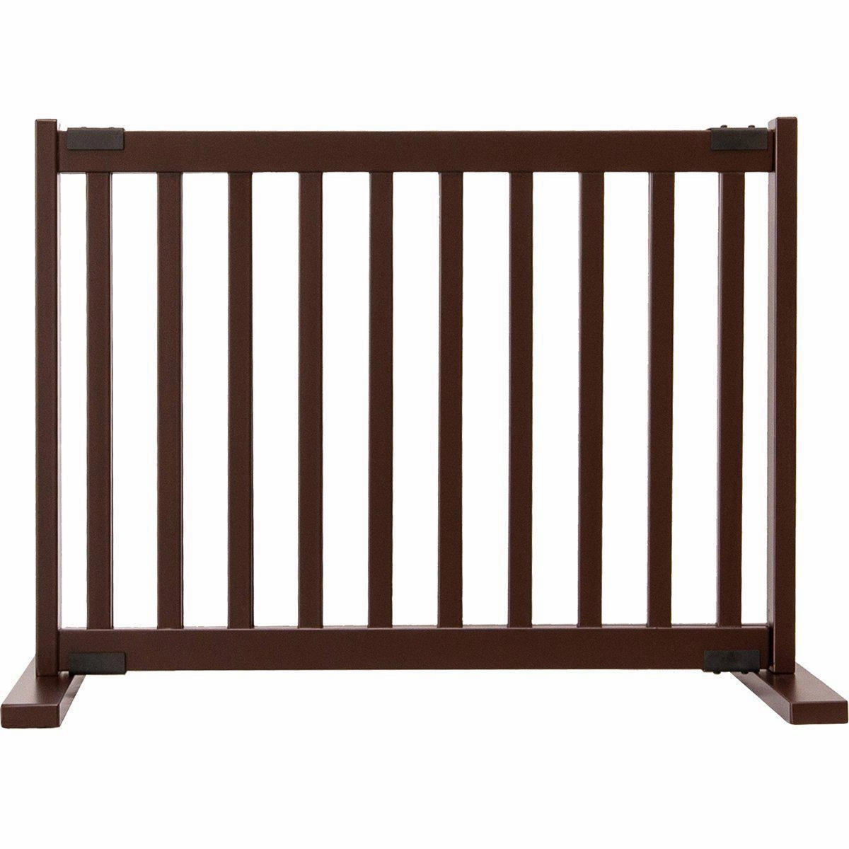 Kensington Series Free Standing Solid Wood Dog Gate Mahogany
