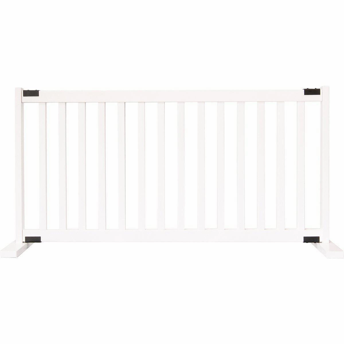 Kensington Series Free Standing Solid Wood Dog Gate White